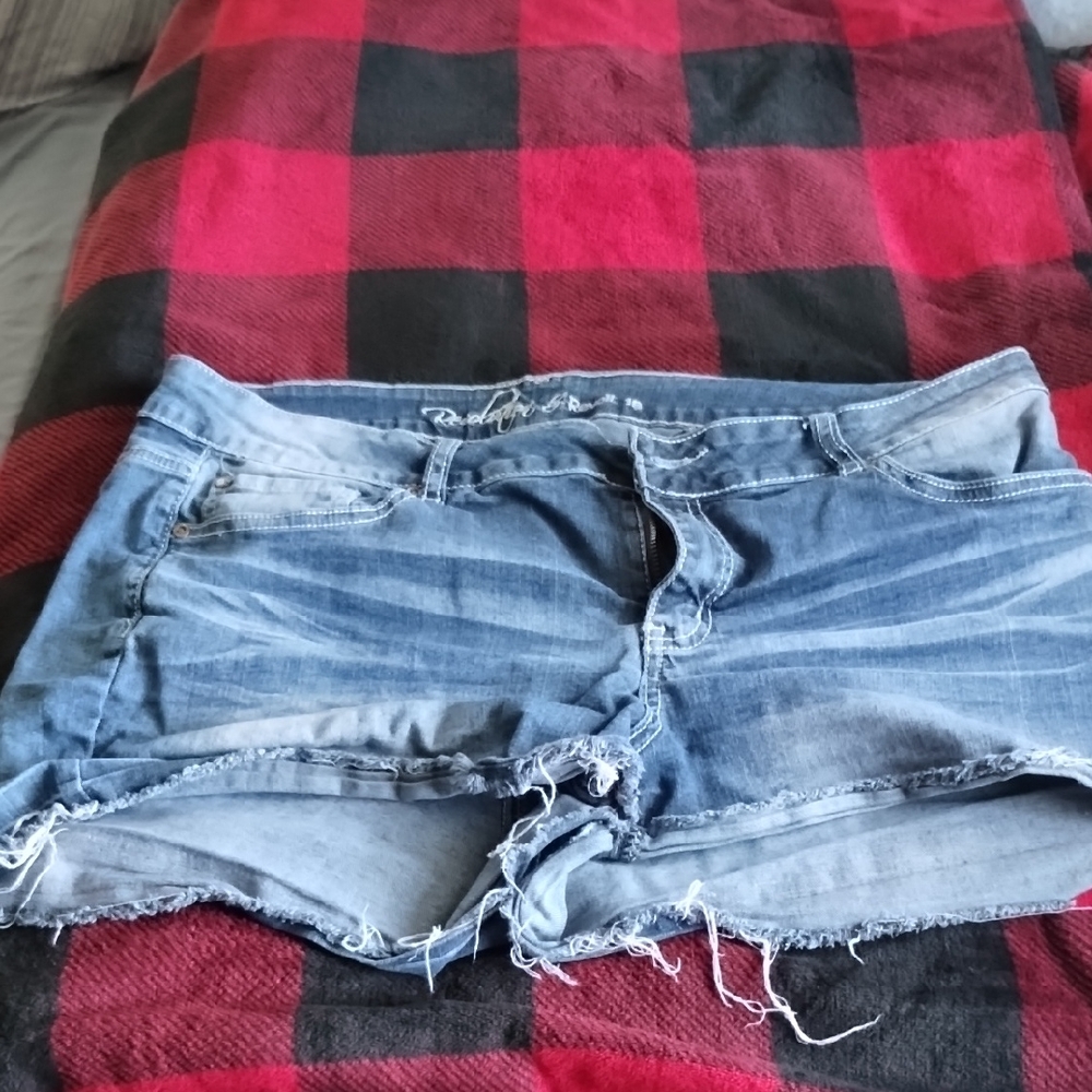 Revo Distressed Blue Jean Shorts